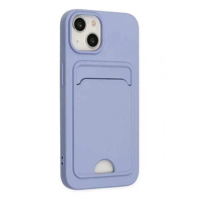 Apple iPhone 14 Plus Kılıf Kelvin Kartvizitli Silikon - Lila