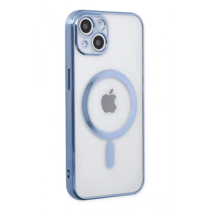 Apple iPhone 14 Plus Kılıf Magneticsafe Lazer Silikon - Sierra Blue