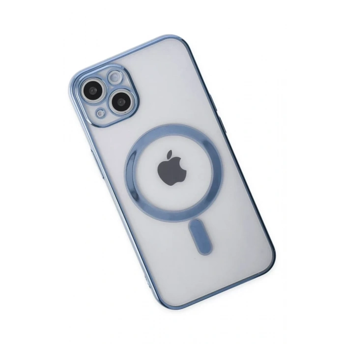Apple iPhone 14 Plus Kılıf Magneticsafe Lazer Silikon - Sierra Blue