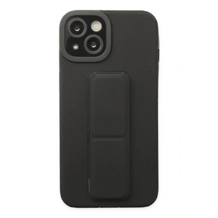 Apple iPhone 14 Plus Kılıf Mega Standlı Silikon - Siyah