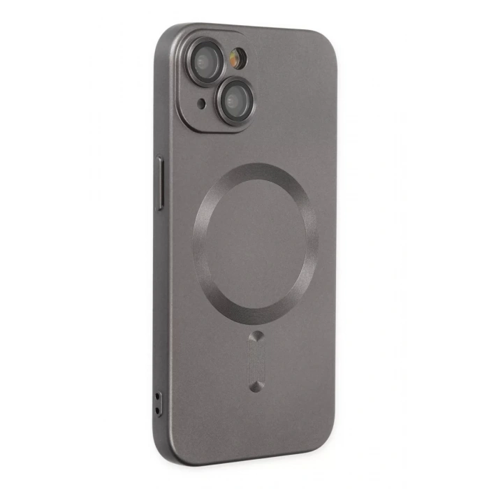 Apple iPhone 14 Plus Kılıf Moshi Lens Magneticsafe Silikon - Füme