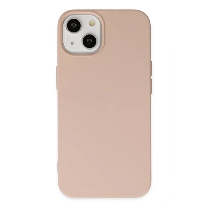 Apple iPhone 14 Plus Kılıf Nano içi Kadife Silikon - Pudra