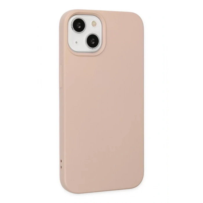 Apple iPhone 14 Plus Kılıf Nano içi Kadife Silikon - Pudra
