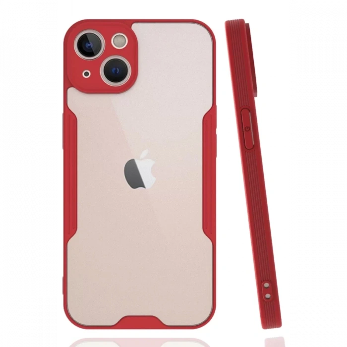 Apple iPhone 14 Plus Kılıf Platin Silikon - Kırmızı