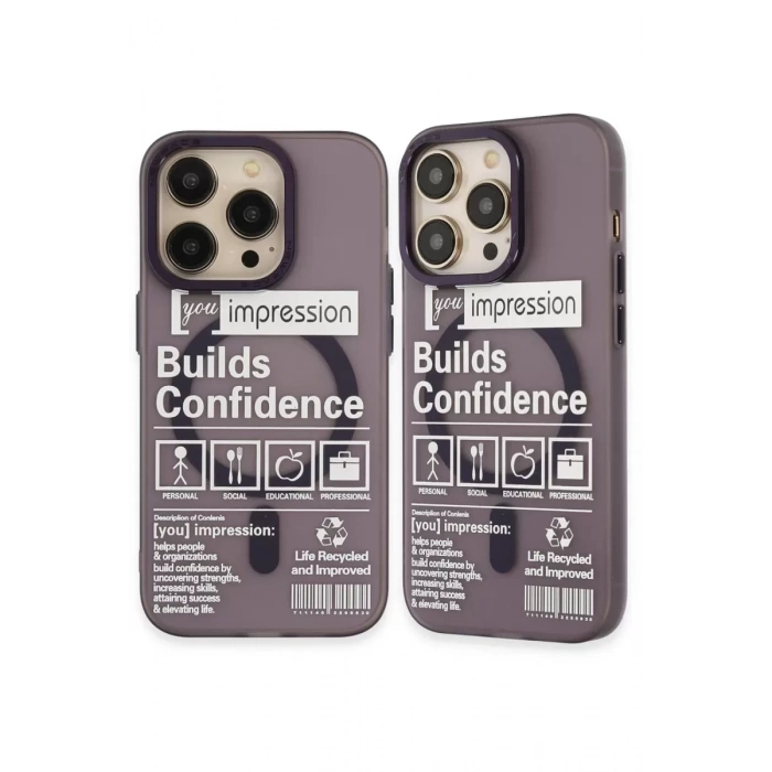 Apple iPhone 14 Pro Kılıf Apollo Magneticsafe Desenli Kapak - Apollo Mor - 6