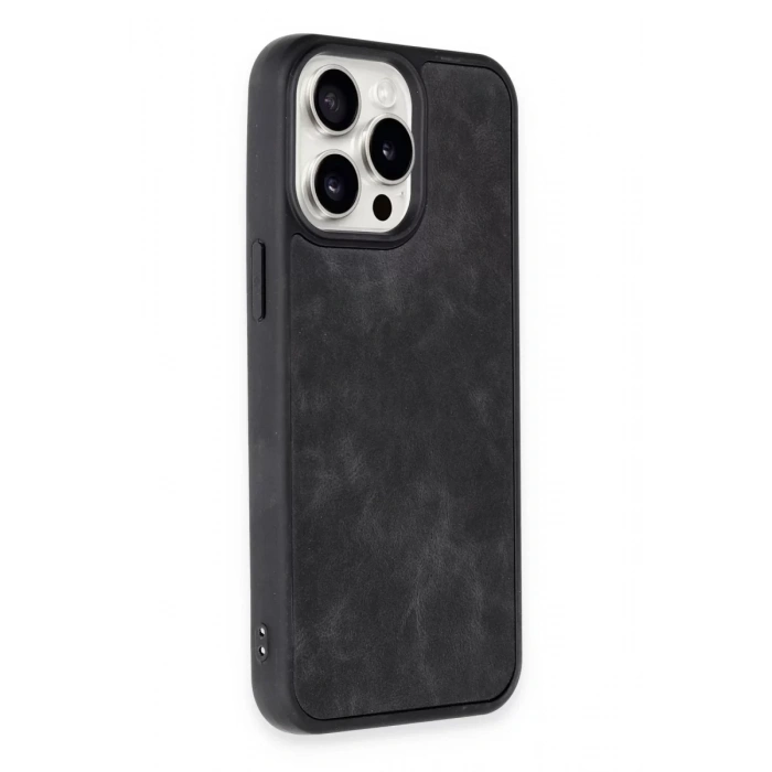 Apple iPhone 14 Pro Kılıf Aras Deri Kapak - Siyah