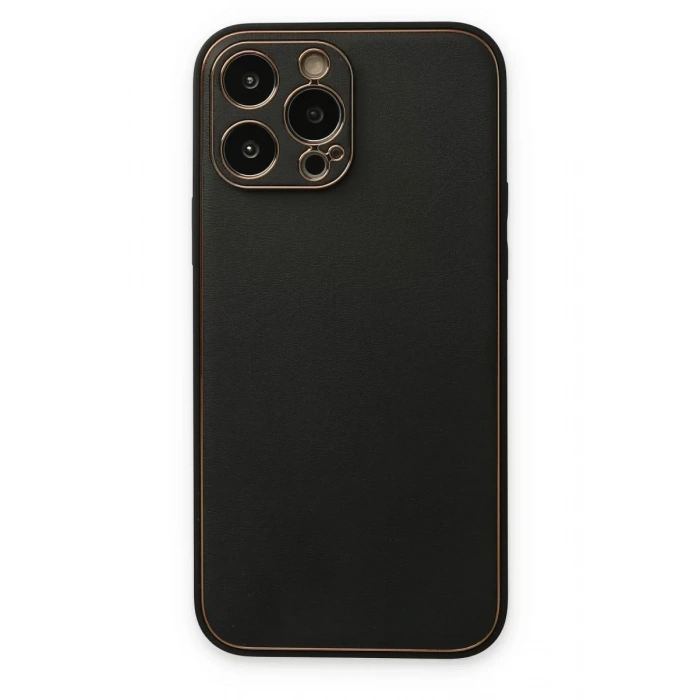 Apple iPhone 14 Pro Kılıf Coco Deri Silikon Kapak - Siyah