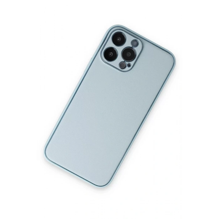 Apple iPhone 14 Pro Kılıf Coco Deri Silikon Kapak - Sky Blue