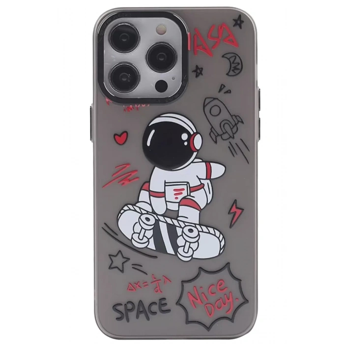 Apple iPhone 14 Pro Kılıf Desenli Kapak - Siyah - 1