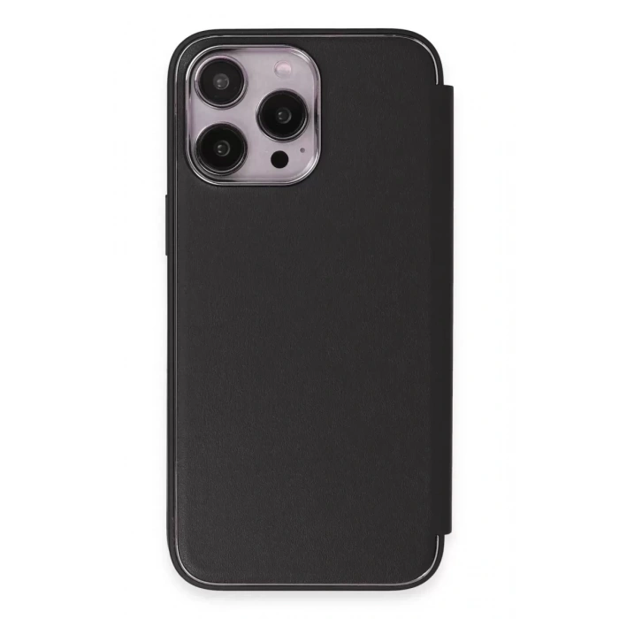 Apple iPhone 14 Pro Kılıf Dolpin Kapaklı - Siyah