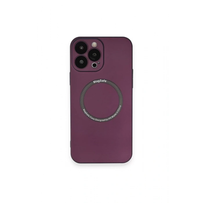 Apple iPhone 14 Pro Kılıf Jack Magneticsafe Lens Silikon - Mürdüm