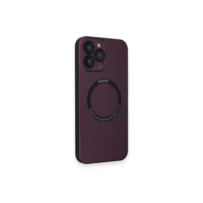 Apple iPhone 14 Pro Kılıf Jack Magneticsafe Lens Silikon - Mürdüm