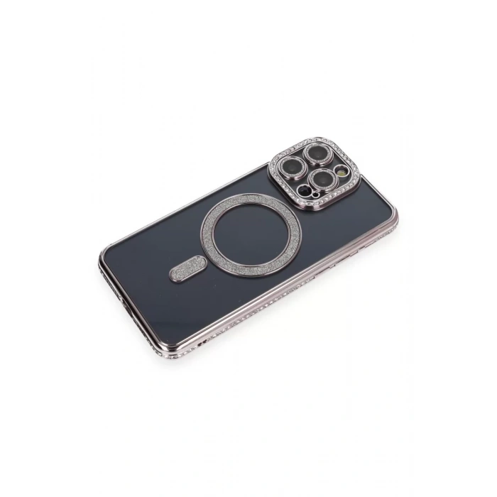 Apple iPhone 14 Pro Kılıf Joke Simli Magneticsafe Kılıf - Gri