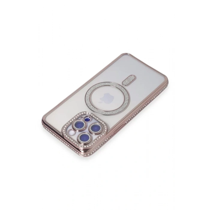 Apple iPhone 14 Pro Kılıf Joke Simli Magneticsafe Kılıf - Pembe