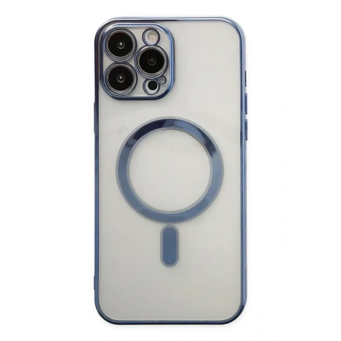 Apple iPhone 14 Pro Kılıf Magneticsafe Lazer Silikon - Sierra Blue