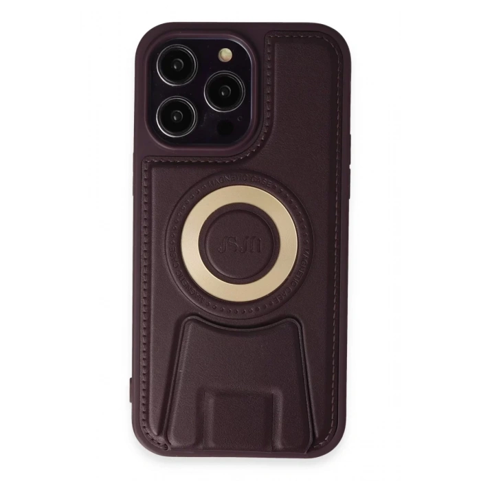 Apple iPhone 14 Pro Kılıf Merkür Magneticsafe Standlı Kapak - Derin Mor