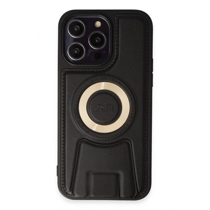 Apple iPhone 14 Pro Kılıf Merkür Magneticsafe Standlı Kapak - Siyah