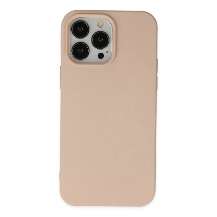 Apple iPhone 14 Pro Kılıf Nano içi Kadife Silikon - Pudra