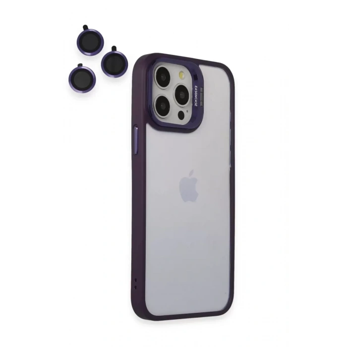 Apple iPhone 14 Pro Kılıf Roblox Lens Standlı Kapak - Mor