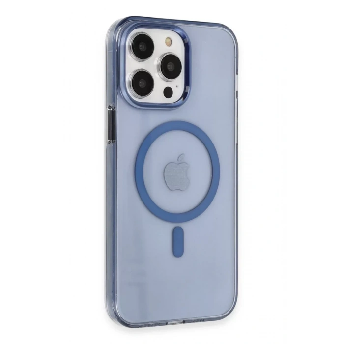 Apple iPhone 14 Pro Kılıf Tron Şeffaf Magsafe Kapak - Mavi