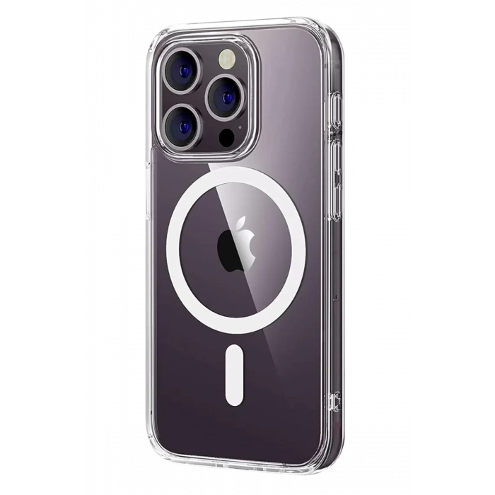 Apple iPhone 14 Pro Max Combo Sert Şeffaf Magsafe Kapak - Şeffaf