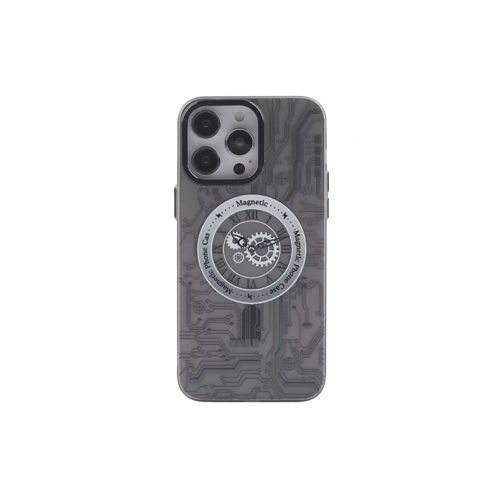 Apple iPhone 14 Pro Max Kılıf Apollo Magneticsafe Desenli Kapak - Apollo Siyah - 1