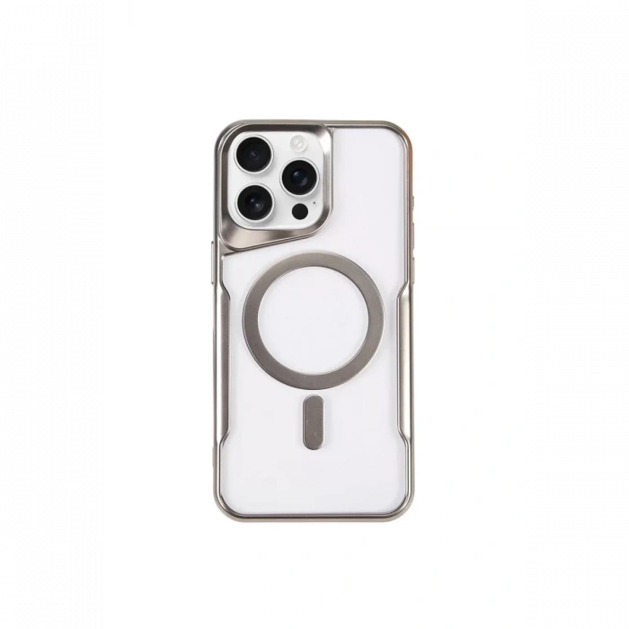 Apple iPhone 14 Pro Max Kılıf Boyi Magsafe Silikon Kapak - Gümüş