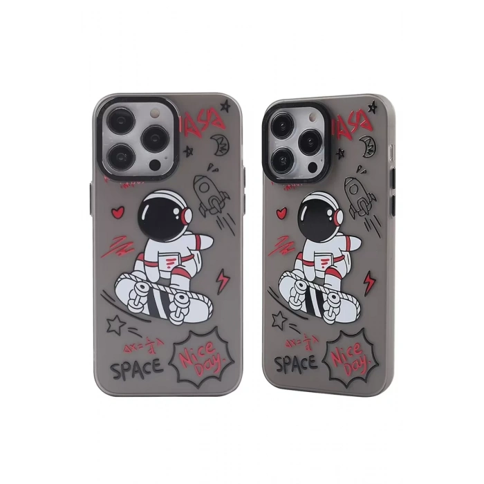 Apple iPhone 14 Pro Max Kılıf Desenli Kapak - Siyah - 1