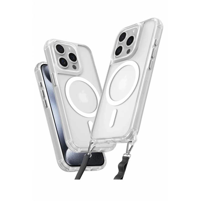 Apple iPhone 14 Pro Max Kılıf Enka Magsafe Silikon Kılıf - Şeffaf