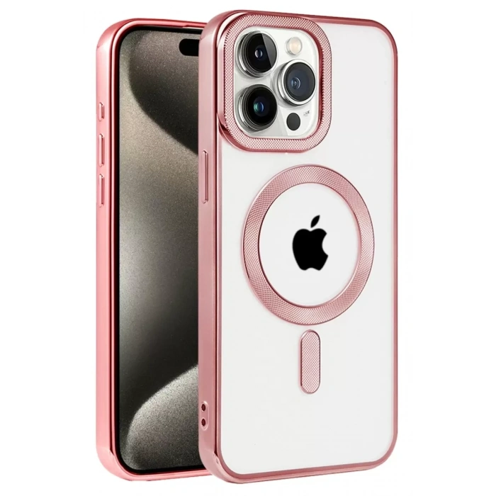 Apple iPhone 14 Pro Max Kılıf Kronos Magsafe Kapak - Rose Gold