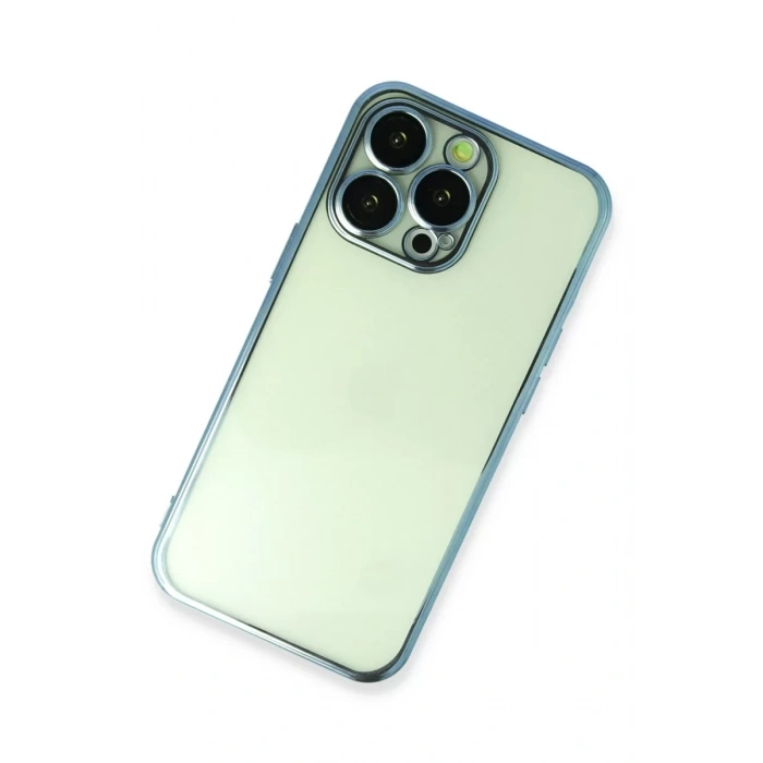 Apple iPhone 14 Pro Max Kılıf Lensli Silikon - Açık Mavi