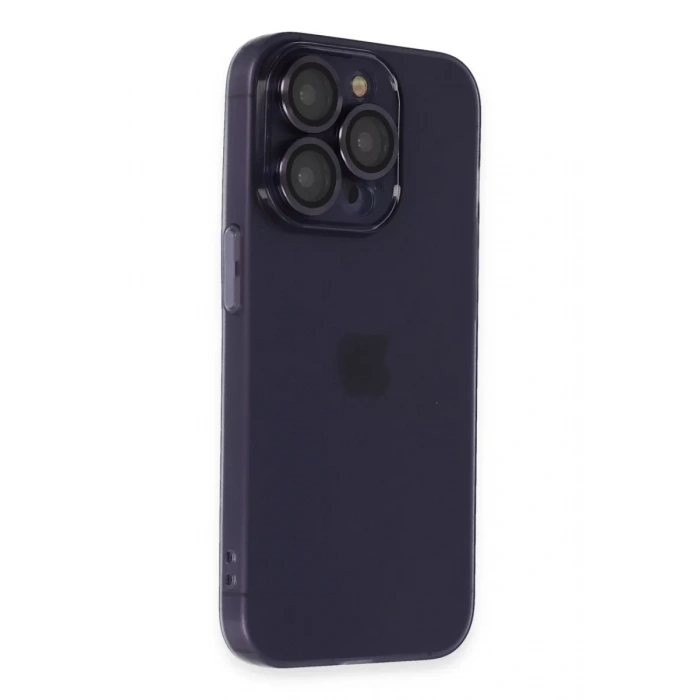 Apple iPhone 14 Pro Max Kılıf Luko Lens Silikon - Derin Mor