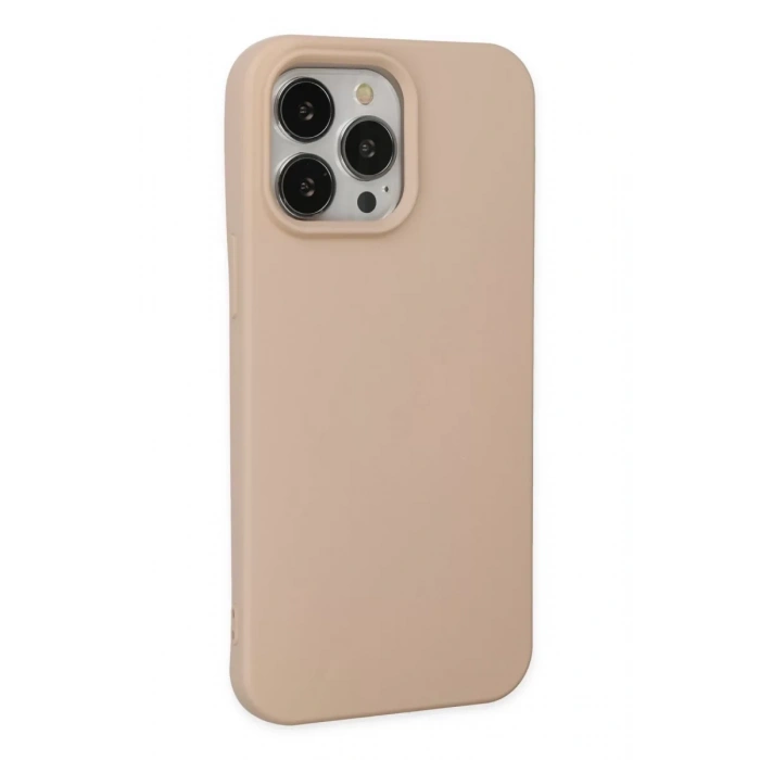 Apple iPhone 14 Pro Max Kılıf Nano içi Kadife Silikon - Pudra