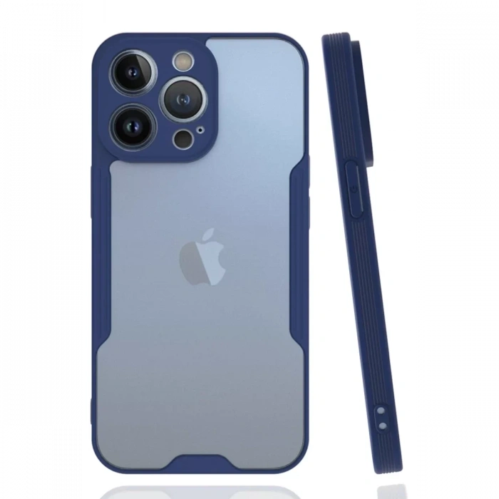 Apple iPhone 14 Pro Max Kılıf Platin Silikon - Lacivert