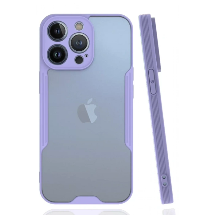 Apple iPhone 14 Pro Max Kılıf Platin Silikon - Lila