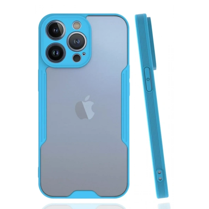 Apple iPhone 14 Pro Max Kılıf Platin Silikon - Mavi
