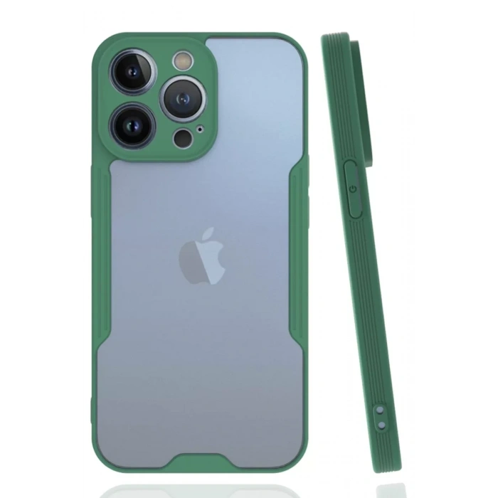 Apple iPhone 14 Pro Max Kılıf Platin Silikon - Yeşil