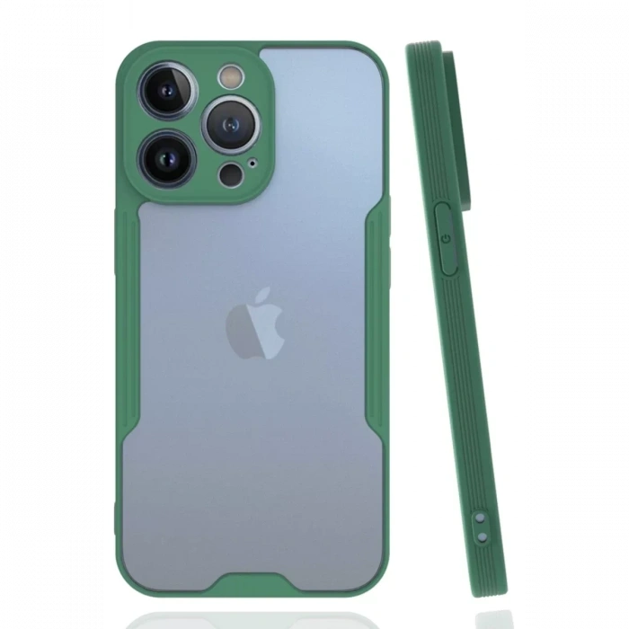 Apple iPhone 14 Pro Max Kılıf Platin Silikon - Yeşil