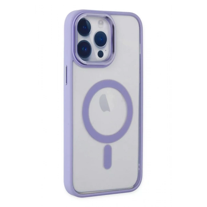 Apple iPhone 14 Pro Max Kılıf Room Magneticsafe Silikon - Lila