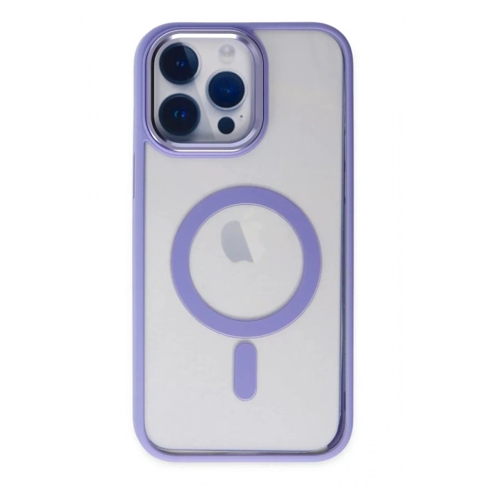 Apple iPhone 14 Pro Max Kılıf Room Magneticsafe Silikon - Lila