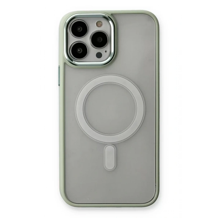 Apple iPhone 14 Pro Max Kılıf Room Magneticsafe Silikon - Su Yeşili