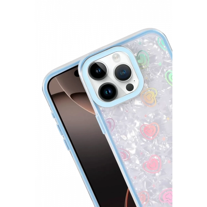 Apple iPhone 14 Pro Max Lumi Desenli Kapak - Mavi