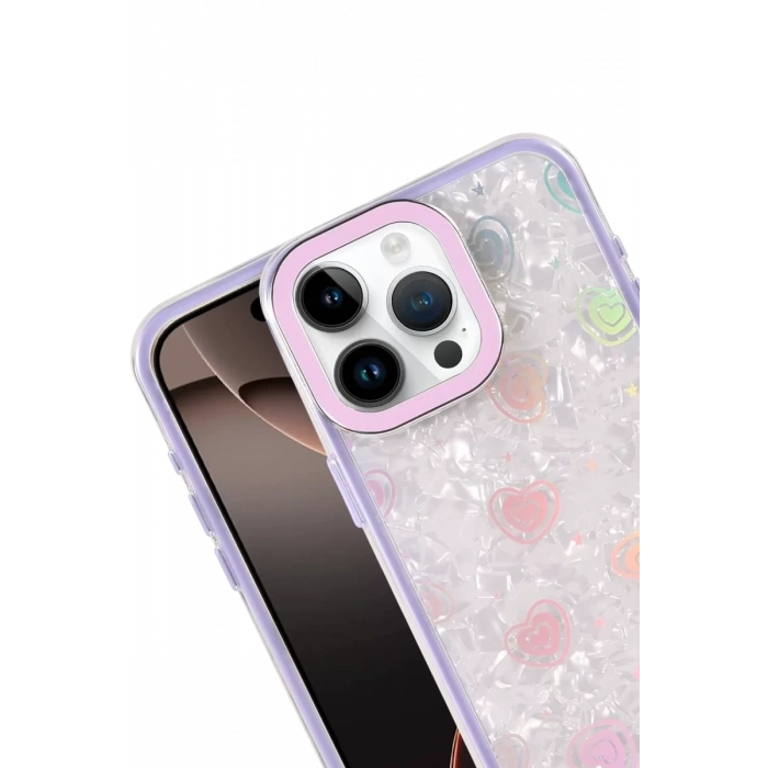Apple iPhone 14 Pro Max Lumi Desenli Kapak - Mor