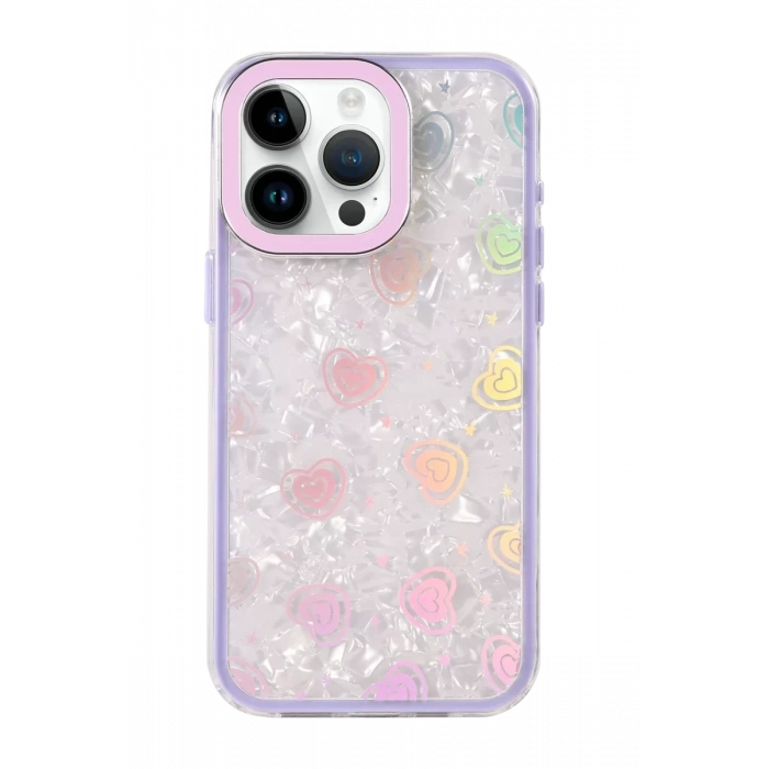 Apple iPhone 14 Pro Max Lumi Desenli Kapak - Mor