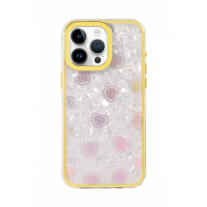 Apple iPhone 14 Pro Max Lumi Desenli Kapak - Sarı