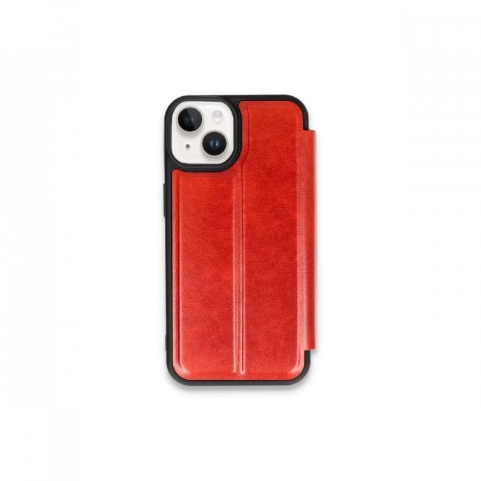 Apple iPhone 15 Kılıf Flip Cover - Kırmızı