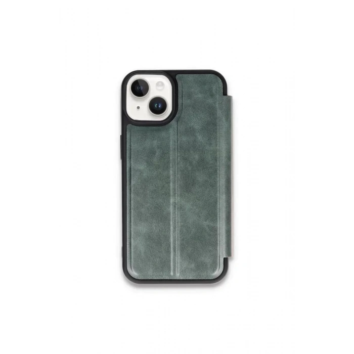 Apple iPhone 15 Kılıf Flip Cover - Koyu Yeşil