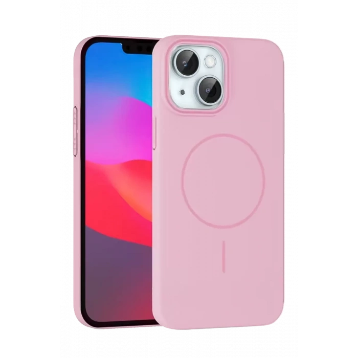 Apple iPhone 15 Plus Broş Magsafe Kapak - Pembe