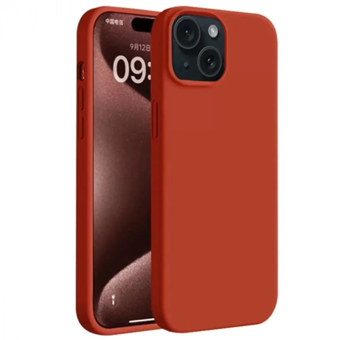 Apple iPhone 15 Plus Kılıf First Silikon - Kırmızı
