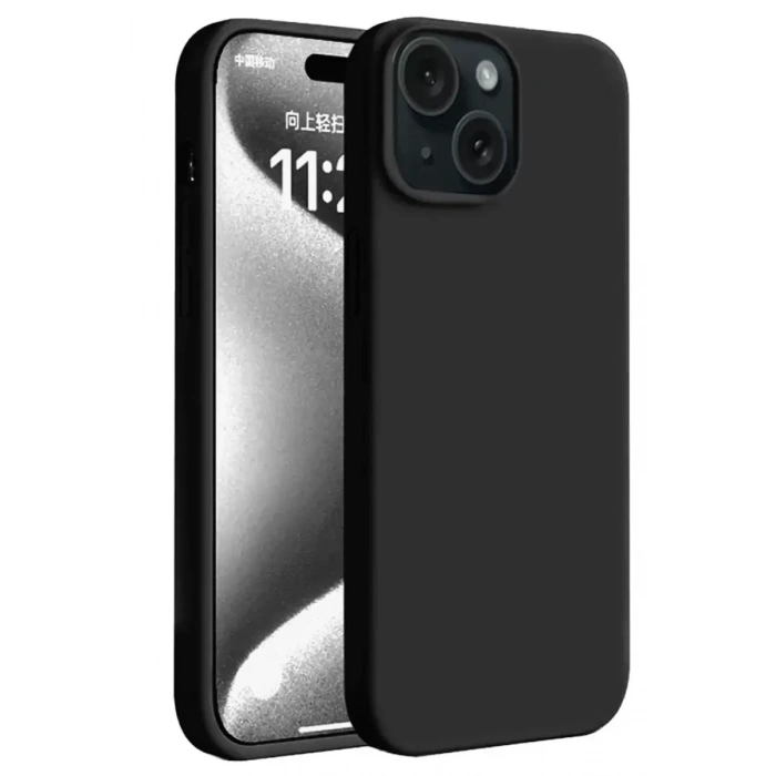 Apple iPhone 15 Plus Kılıf First Silikon - Siyah